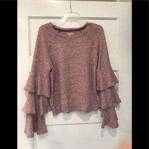 Takari ruffled sleeve sweater